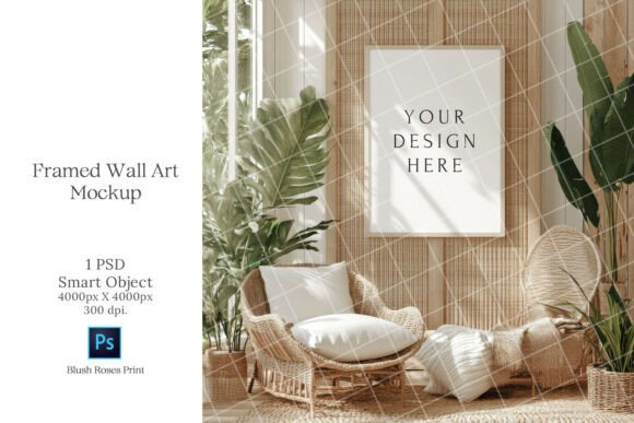 Download Boho Wall Art Mockup PSD Smart Object - Art mockup Collection